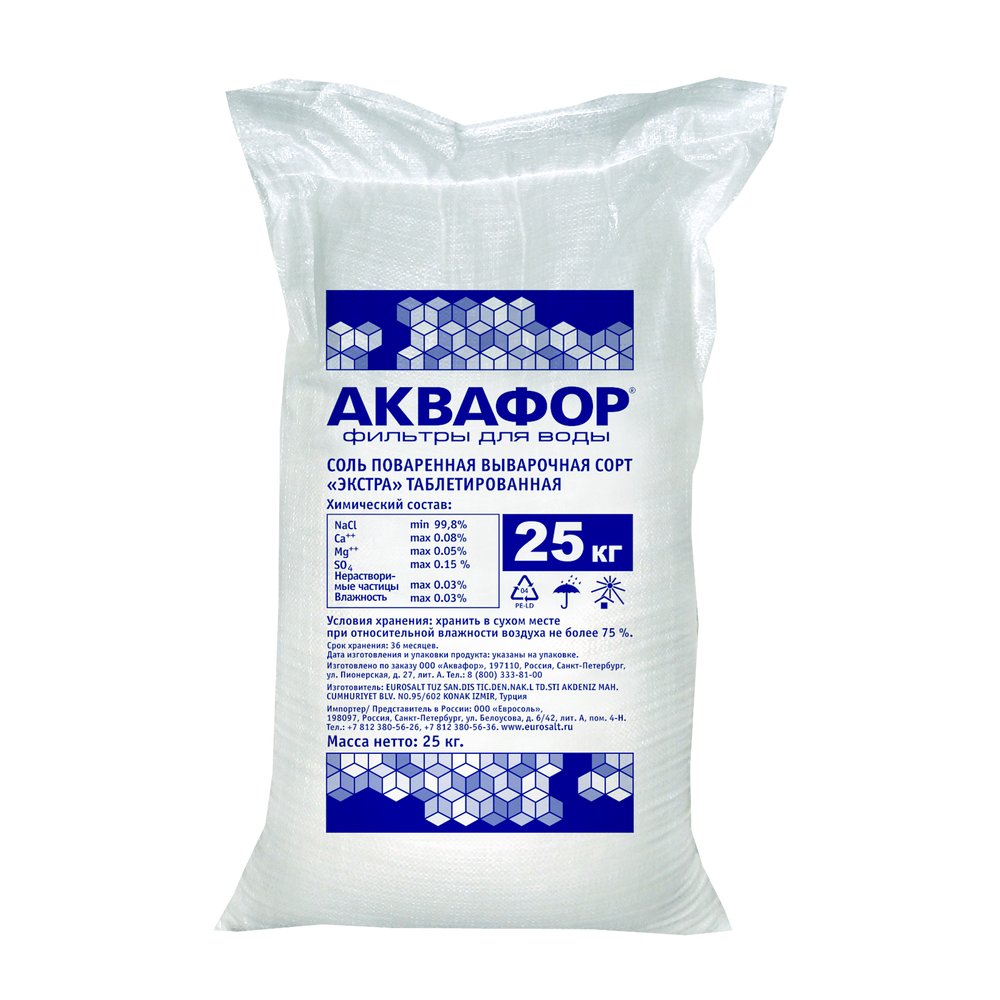 Фирменная соль АКВАФОР 25 кг