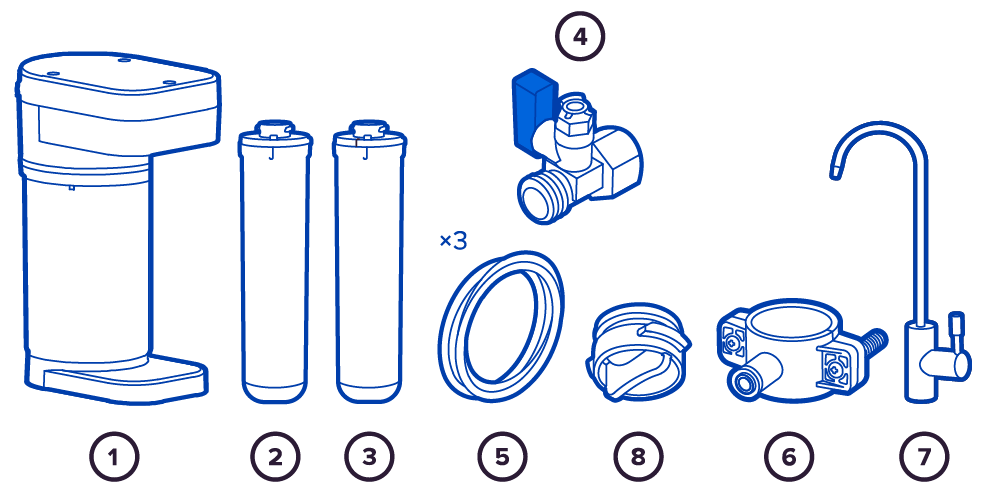 Комплектация Фильтра АКВАФОР DWM-80SN