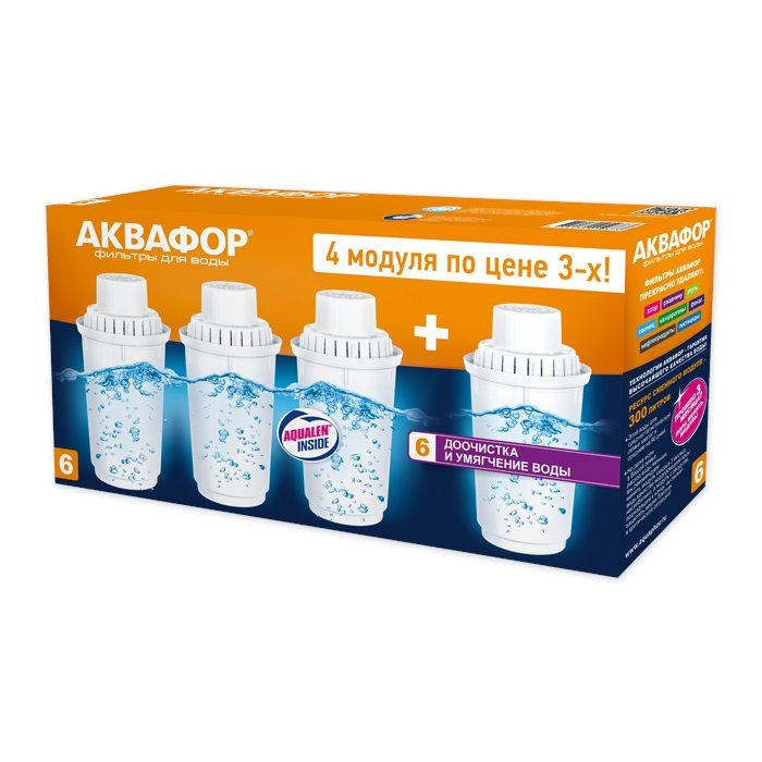 Как поменять фильтры для воды аквафор 4шт Аквафор В6 (В100-6) Комплект из 4 штук для фильтра-кувшина